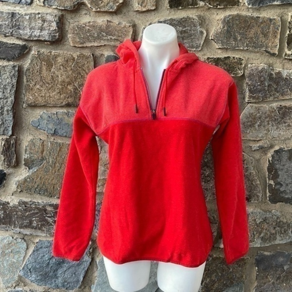 PRANA hooded fleece zip neck pullover size small